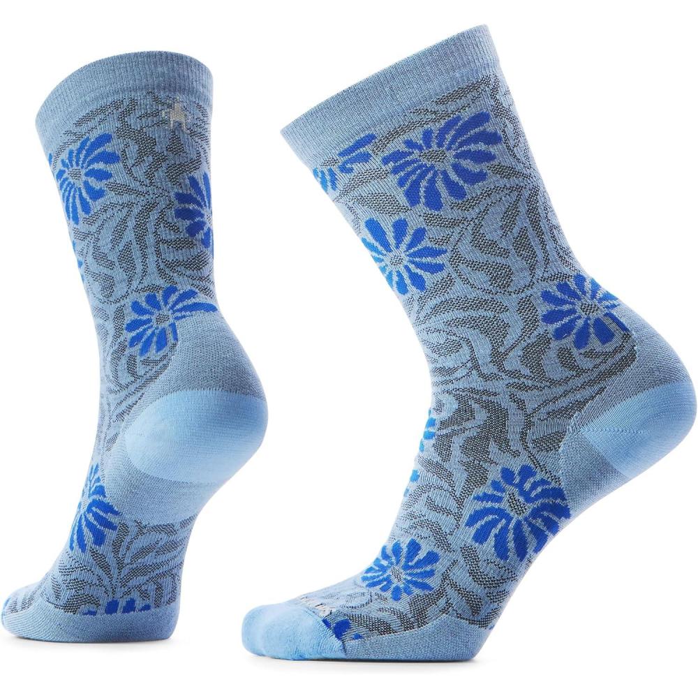image:imageSmartwool Womens Everyday Floral Crew SocksSerene Blue