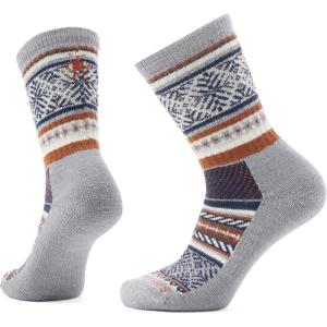Smartwool Unisex Everyday Fair Isle Sweater Crew Socks(Light Gray)