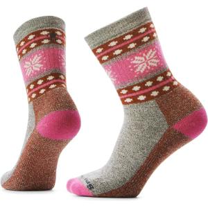 Smartwool Unisex Everyday Snowflake Dream Crew Socks(Taupe/Natural Marl)