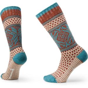 Smartwool Women’s Everyday Cozy Popcorn Snowflake Crew Socks(Cascade Green)