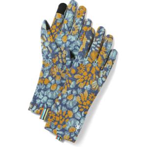 Smartwool Thermal Merino Gloves, Breathable Merino Wool Touchscreen Compatible Gloves For Men and Women(Nightfall Blue Floral)