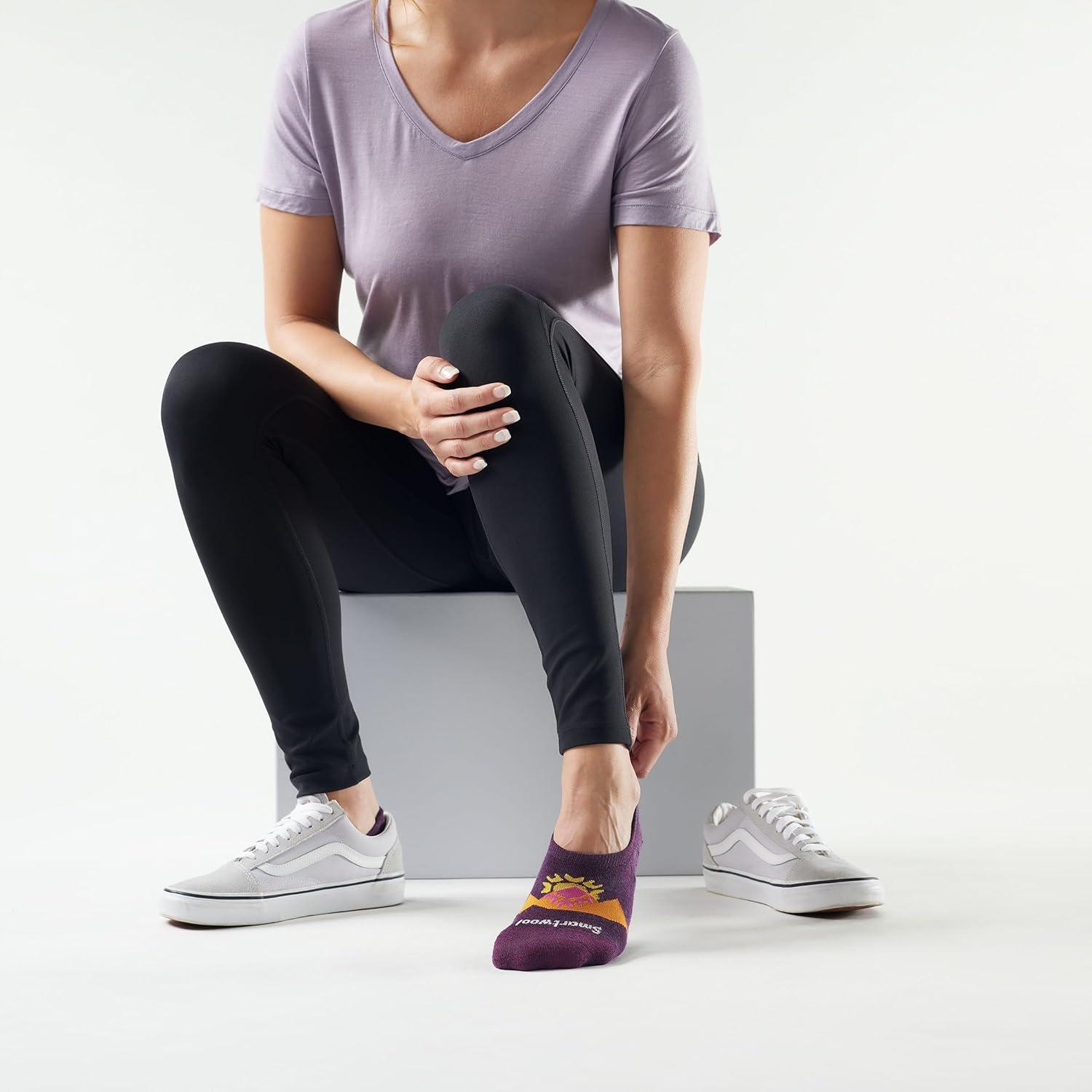 image:imageSmartwool Womens Everyday Sunrise No Show Socks Merino Wool Hidden Socks with Heel GripPurple Iris