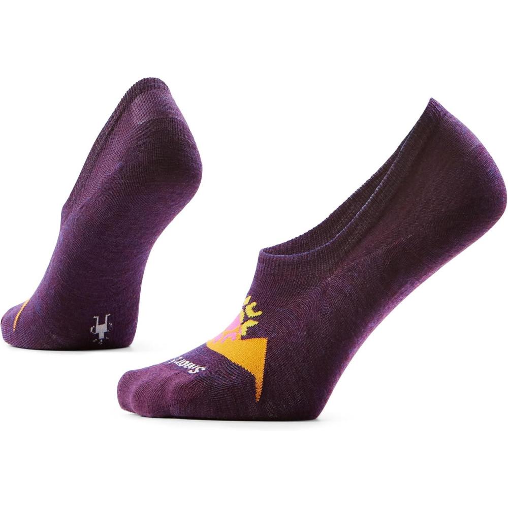image:imageSmartwool Womens Everyday Sunrise No Show Socks Merino Wool Hidden Socks with Heel GripPurple Iris