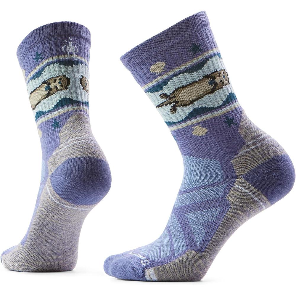 image:imageSmartwool Womens Hike Light Cushion Otter Float Crew SocksNightfall Blue