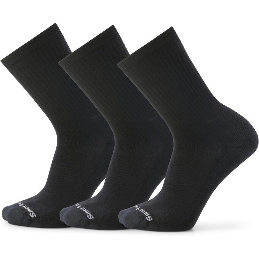 image:imageSmartwool Everyday Solid Rib Crew Socks For Men and WomenBlack3pk