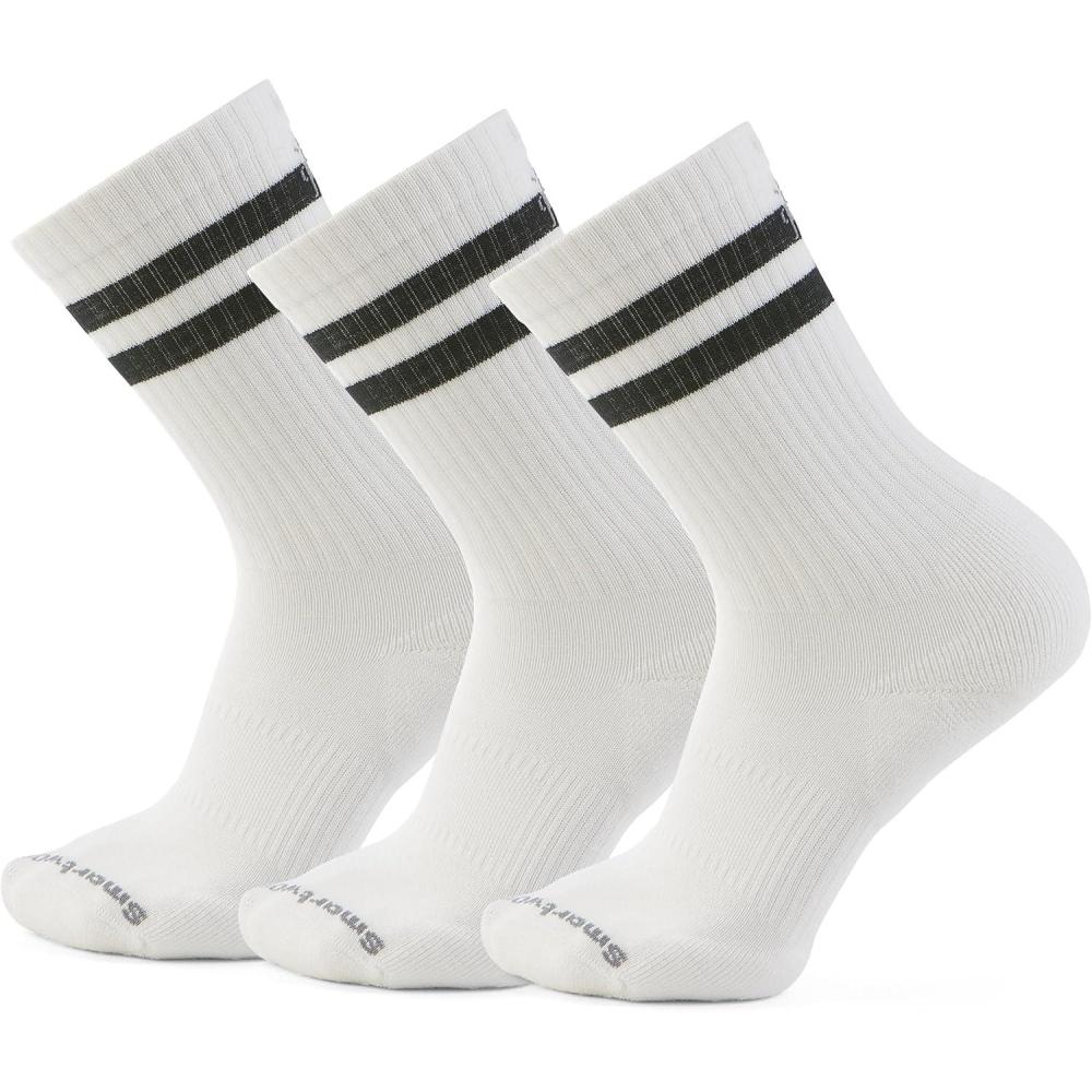 image:imageSmartwool Unisex Everyday Athletic Stripe Crew Socks 3pkWhite