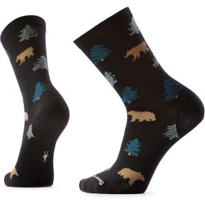Smartwool mens Everyday Through the Trees Crew Socks(Black)
