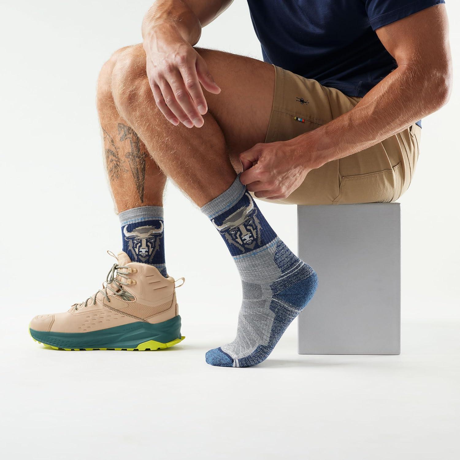 image:imageSmartwool Mens Hike Light Cushion Bison Crew SocksLight Gray