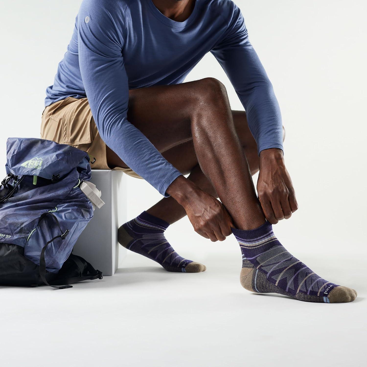 image:imageSmartwool Mens Hike Light Cushion Pattern Ankle SocksNightfall Blue