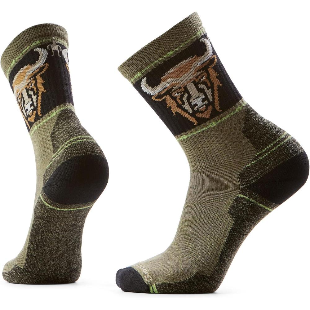 image:imageSmartwool Mens Hike Light Cushion Bison Crew SocksWinter Moss