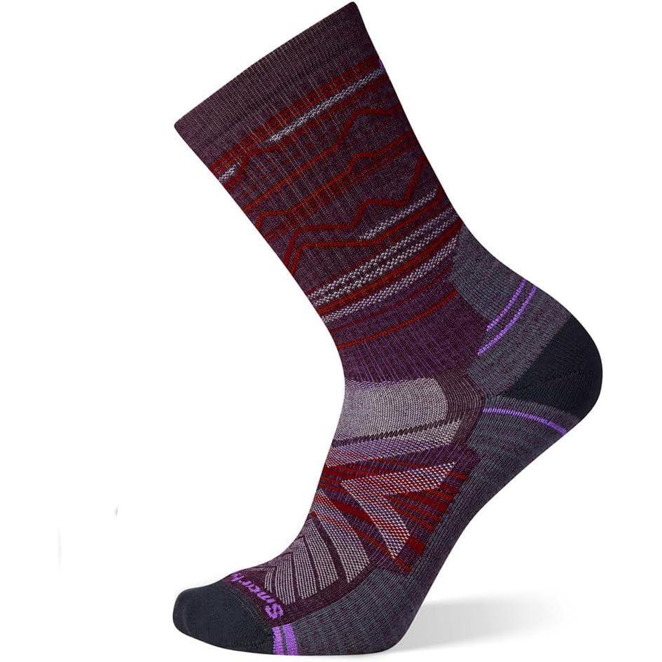 image:imageSmartwool Mens Hike Light Mountain Range Pattern Crew SocksBordeaux