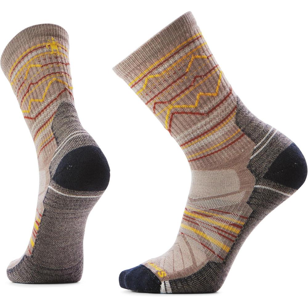image:imageSmartwool Mens Hike Light Mountain Range Pattern Crew SocksFossil