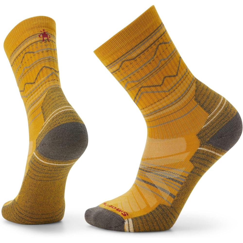 image:imageSmartwool Mens Hike Light Mountain Range Pattern Crew SocksHoney Gold