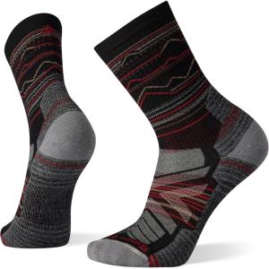 Smartwool Men’s Hike Light Mountain Range Pattern Crew Socks(Black)