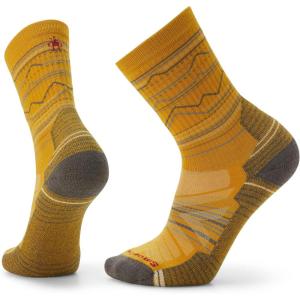 Smartwool Men’s Hike Light Mountain Range Pattern Crew Socks(Honey Gold)