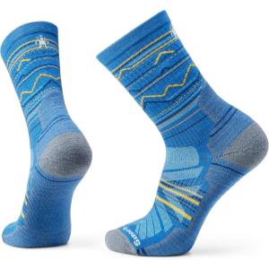 Smartwool Men’s Hike Light Mountain Range Pattern Crew Socks(Laguna Blue)