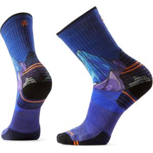 Smartwool Men’s Hike Targeted Cushion Mountain Myth Print Crew Socks(Deep Navy)