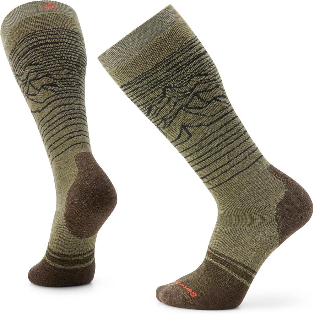 image:imageSmartwool Mens Snowboard Full Cushion Iguchi Pattern Over the Calf SocksWinter Moss