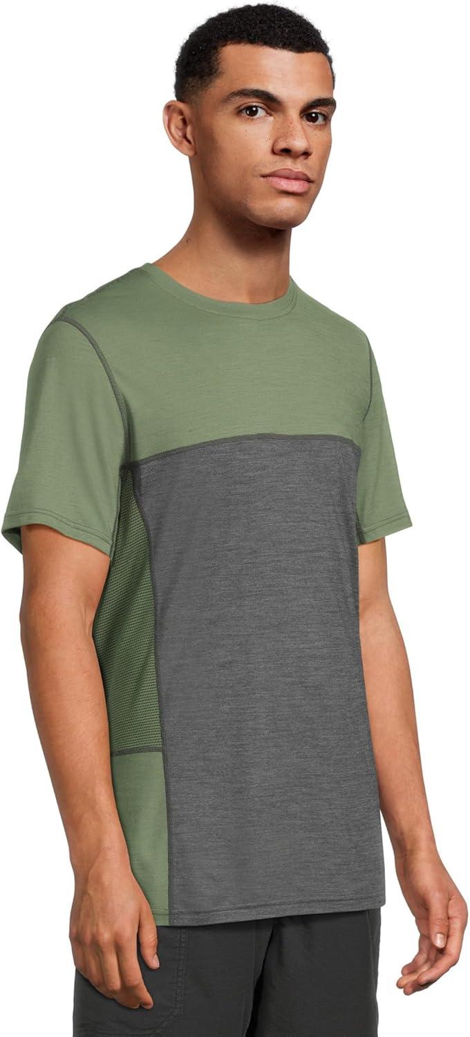image:imageSmartWool Mens Mountain Bike Short Sleeve JerseyCharcoal Fern Green