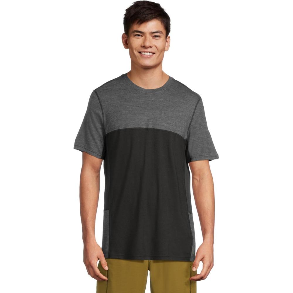 image:imageSmartWool Mens Mountain Bike Short Sleeve JerseyBlack Charcoal Heather