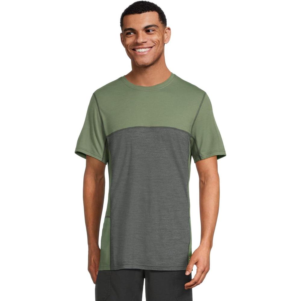 image:imageSmartWool Mens Mountain Bike Short Sleeve JerseyCharcoal Fern Green