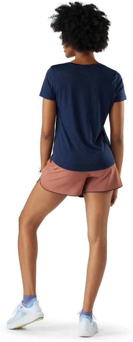 image:imageSmartwool Womens Active Ultralite VNeck Short SleeveDeep Navy