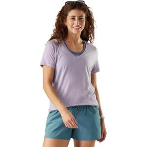 Smartwool Women’s Active Ultralite V-Neck Short Sleeve(Purple Storm)