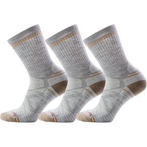 Smartwool Women’s Hike Light Cushion Crew Socks(Light Gray-white-3pk)